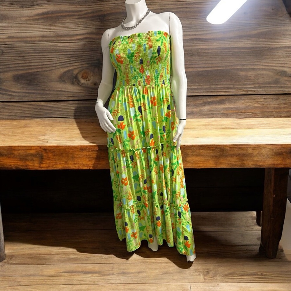 Vibrant Strapless Floral Dress